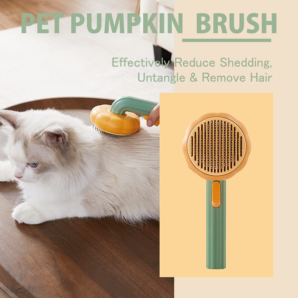 Pumpkin Self Cleaning Brush for Dog or Cat