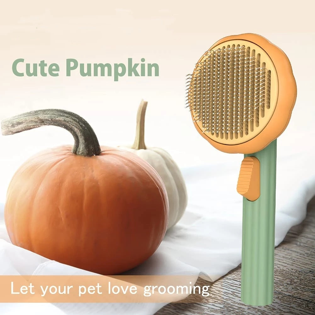 Pumpkin Self Cleaning Brush for Dog or Cat