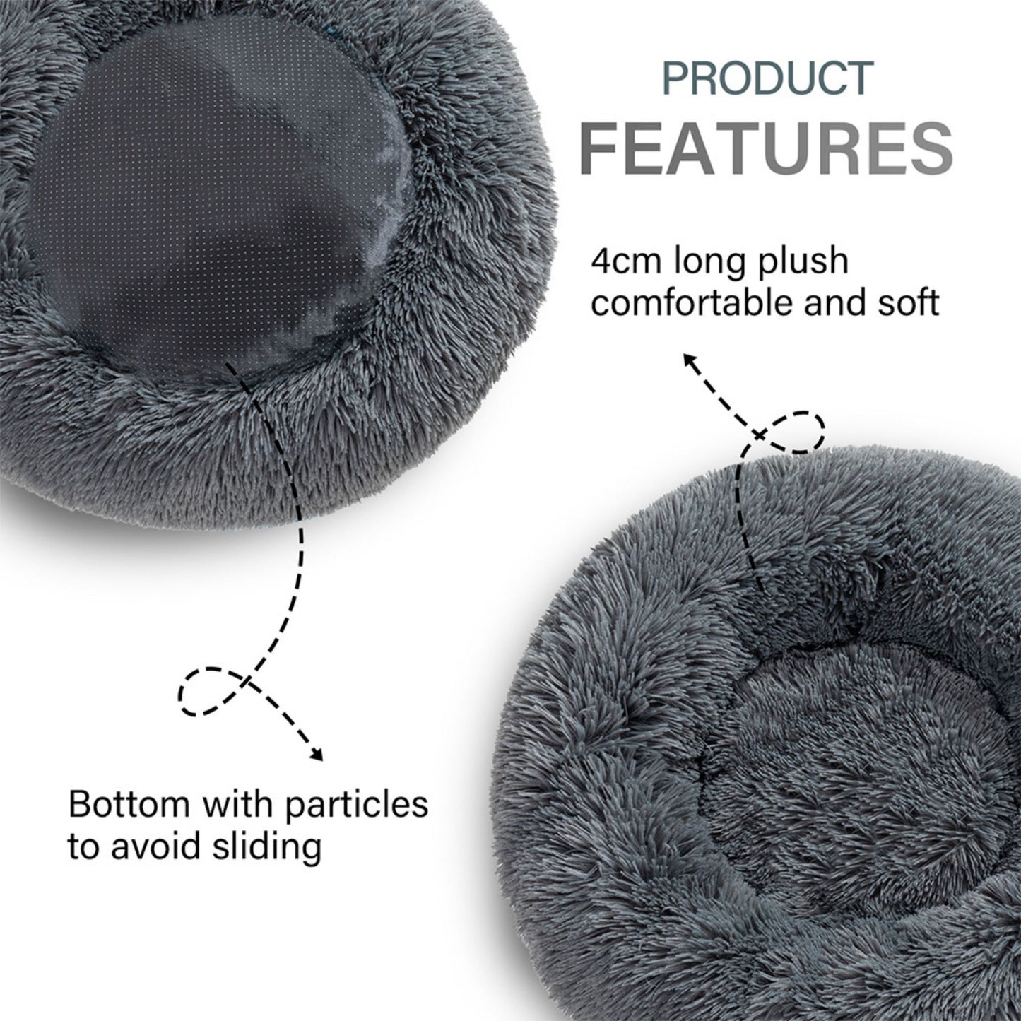 Fluffy Donut Dog Bed - Machine Washable