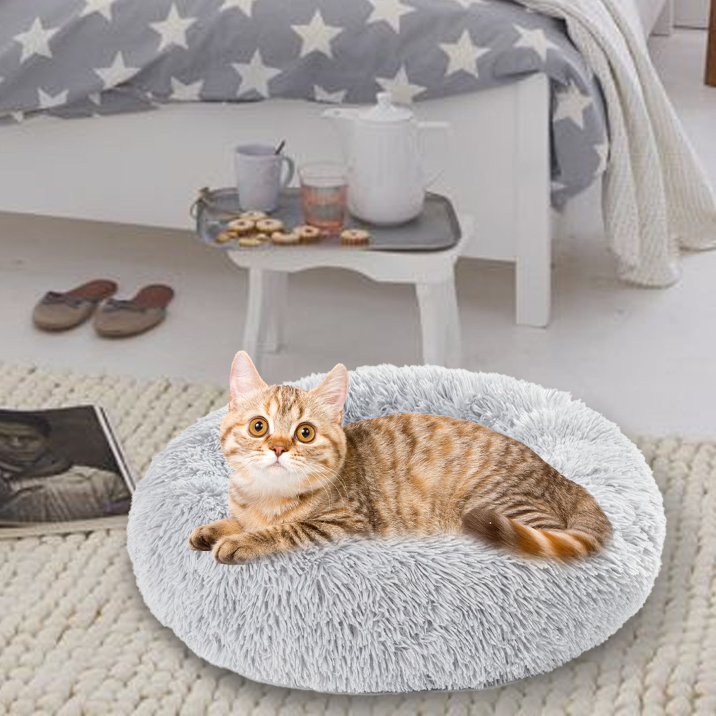 Fluffy Donut Dog Bed - Machine Washable