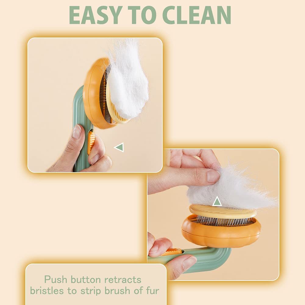 Pumpkin Self Cleaning Brush for Dog or Cat