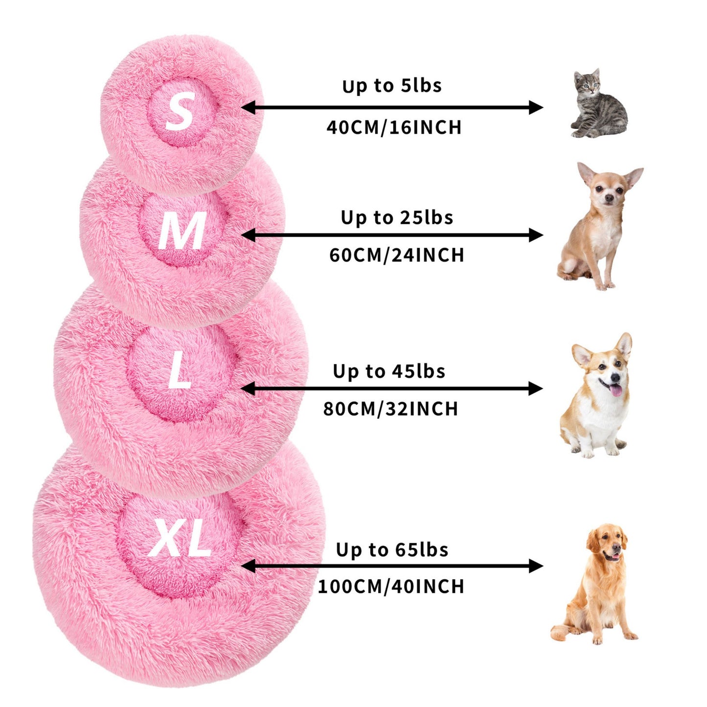 Fluffy Donut Dog Bed - Machine Washable