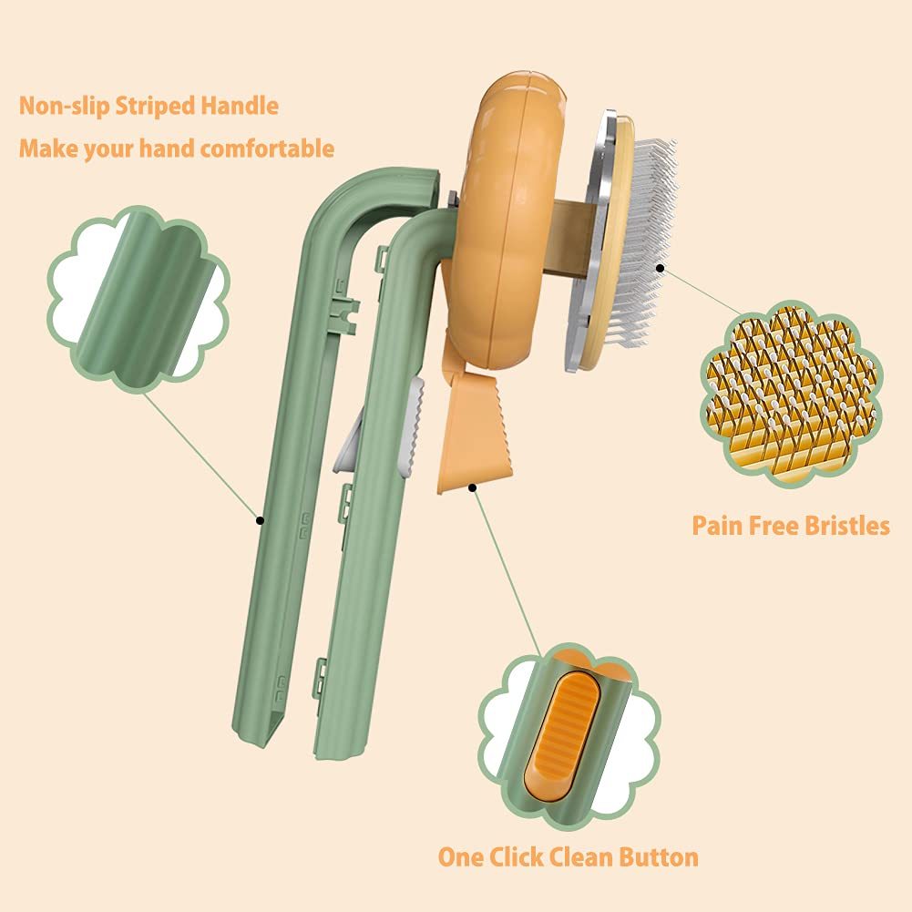 Pumpkin Self Cleaning Brush for Dog or Cat
