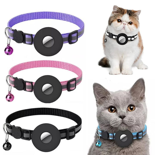 Reflective Safety Collar with Airtag Holder for Cats and Dogs